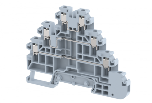 Клемма, проходная винтовая 2,5 мм2, с диодом, на 2 подключения, черная TQ2.5+D-BLACK | код 1202500025 | Elmex