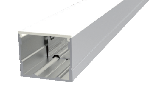 Профиль алюминиевый для LED ленты AC230V накладной 2440х20х20 мм (максимальная ширина ленты 14,9 мм) c рассеивателем опал и комплектом стальных монтажных скоб (8 шт.) | код V4-R0-70.0001.KIT-2302 | Вартон