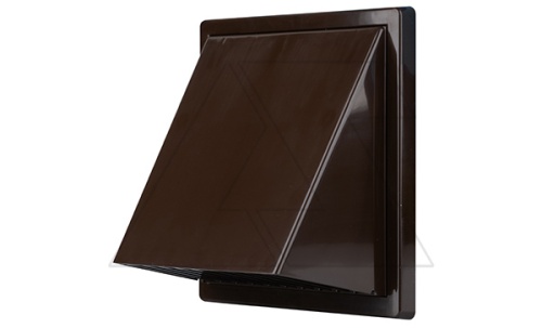 Выход стеновой с решеткой и обратным клапаном, O100мм, пластик, коричневый | код 02-501BR | airRoxy