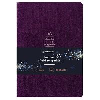Тетрадь 48 л. в точку обложка кожзам с блестками, сшивка, A5 (147х210мм), СИРЕНЕВЫЙ, BRAUBERG SPARKLE, 403856 | код 403856 | BRAUBERG