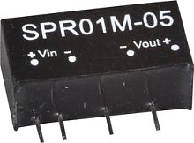 Источник питания DC-DC, 1Вт, вход 10.8…13.2В, стабил. выход 5В/200мА, изоляция 1000В DC, SIP7, 19.6х10.14х7.1мм., -25С…+71С | код SPR01M-05 | MeanWell