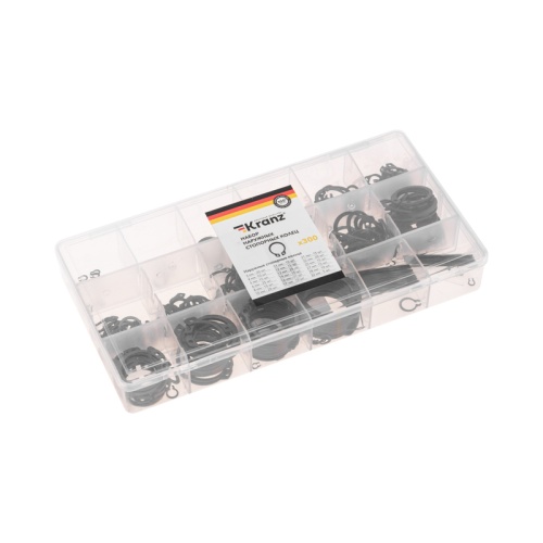 Набор наружных стопорных колец 3-32мм (300 шт/уп) KRANZ | код KR-01-3101-14 | KRANZ