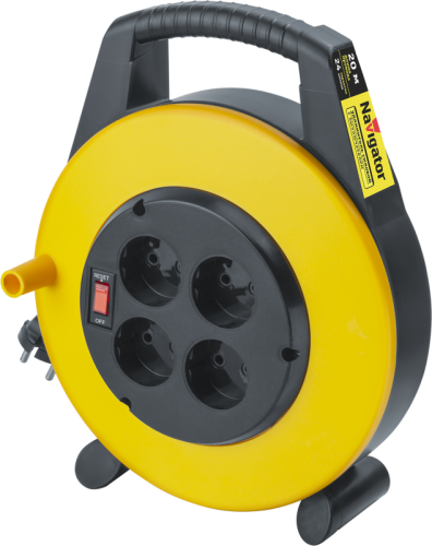 Удлинитель на катушке 4х20м без заземл. 93 955 NPE-RС-04-20-X-2х0.75 закр. | код 93955 | NAVIGATOR