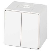 Переключатель Эксперт 11-1506-01 двойн. IP55 10АХ-250В ОУ бел. Эра Б0063295