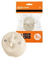 Выключатель поворотный проходной с ручкой (бантик) 10А сл. кость «Виви» TDM | код SQ1820-1305 | TDM