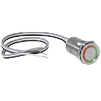 Кнопка сенсорная с подсветкой, с фиксацией RUICHI TS19-11ZC/RG/S off-on, М19, IP68, нержавеющая сталь | код 114201 | Ruichi