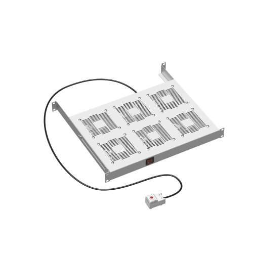 19дюйм Вентиляторный модуль, 6 вентиляторов с термостатом RAL 9005 | код R519VSIT6FTB | DKC