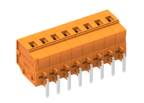 458448 Клемма на плату MCS, с горизонт. вводом кабеля, шаг 5.08мм, 18 конт., оранж., шт | код 458448 | SUPU