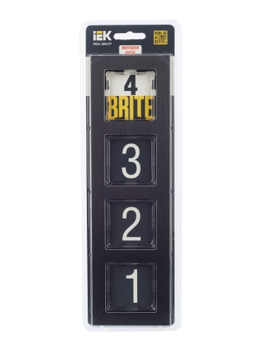 Рамка 4-м BRITE РУ-4-1-БрЧ металл черн. | код. BR-M42-M-K02 | IEK фото 5