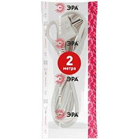 Шнур сетевой с вилкой U-3x1-2m-W с заземлением 2м ПВС 3x1мм2 белый | код Б0048698 | ЭРА