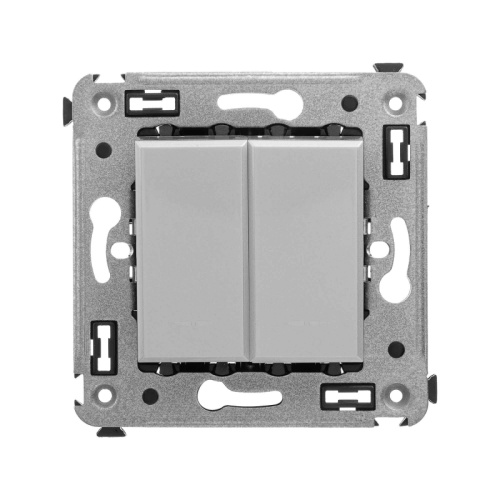 Инвертор двухклавишный в стену, Avanti, Закаленная сталь | код 4404124 | DKC