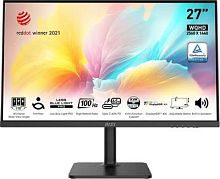 Монитор MSI 27 Modern MD272QXP черный IPS LED 1ms 16:9 HDMI M/M матовая HAS Piv 400cd 178гр/178гр 2560x1440 100Hz DP WQ USB 5.85кг | код 1977736 | MSI