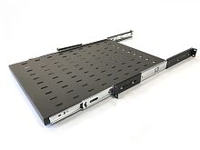 Hyperline TSS3-450-RAL9004 Полка выдвижная c 19 креплением, глубина 450 мм, нагрузка до 20 кг, для шкафов TTB глубиной 600-1200мм, цвет черный (RAL 9004) | код 445960 | Hyperline