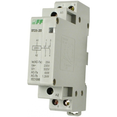 Модульный контактор Контакт 2NO, автоматическое/ручное управление, потребляемая мощность 2,2Вт, 1 модуль, монтаж на DIN-рейке ST25-20-M NEW! | код EA13.001.031 | ЕВРОАВТОМАТИКА ФиФ