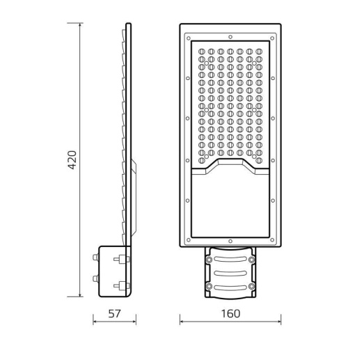 Светильник светодиодный Avenue ДКУ 100Вт 4000К IP65 10000лм 420х160х57 190-250В КСС "Ш" | Код. 629534200 | Gauss