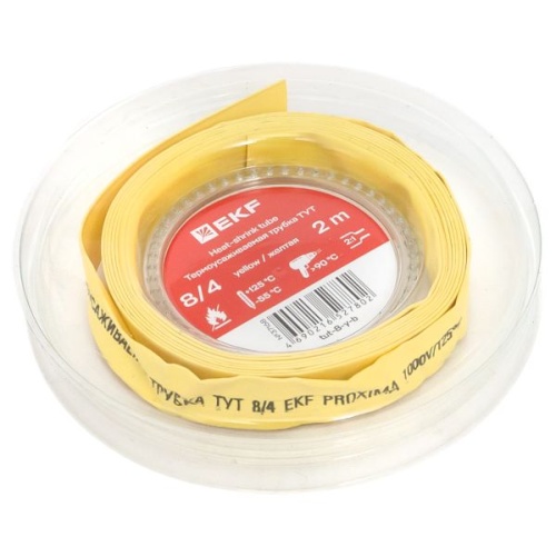 Термоусаживаемая трубка ТУТ нг 8/4 желтая ролик 2 м EKF | код tut-8-y-b | EKF фото 3 Термоусаживаемая трубка ТУТ нг 8/4 желтая ролик 2 м EKF | код tut-8-y-b | EKF фото 3