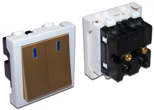 Выключатель 2-контактный, двухклавишный 45х45, бронза | код LAN-EC45x45-S21-BRZ | LANMASTER Выключатель 2-контактный, двухклавишный 45х45, бронза | код LAN-EC45x45-S21-BRZ | LANMASTER