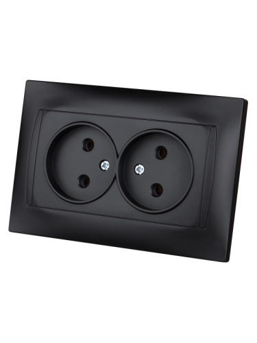 Розетка двойная 2П 10А 250В графит Лама TDM | код SQ1815-0624 | TDM