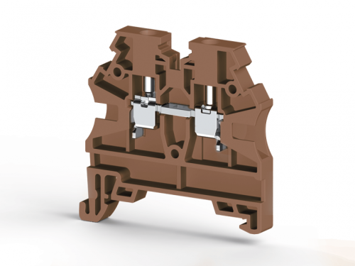 304 208, Клеммник на DIN-рейку 2,5мм.кв. (коричневый), AVK2,5 RD (RP) | код 0.0.0.3.04208RP | KLEMSAN