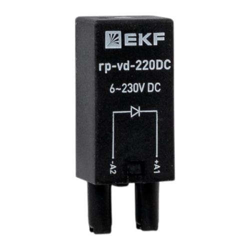 Модуль защитный диодный 6-220В DC для промежуточных реле RP AVERES EKF | код rp-vd-220DC | EKF Модуль защитный диодный 6-220В DC для промежуточных реле RP AVERES EKF | код rp-vd-220DC | EKF