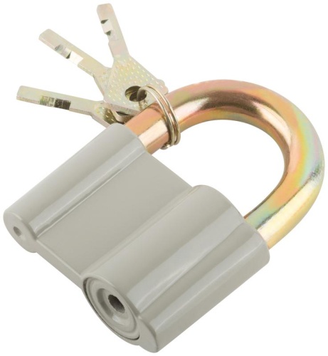 Замок навесной корпус из алюм. сплава 65х44мм стальная дужка 12мм КУРС 67016