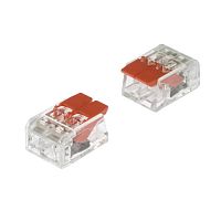 Клемма зажимная соединительная безвинтовая RUICHI PCT-412 на 2 провода, 0,5-2,5 мм?, маркировка оранжевая, аналог WAGO | код 108469 | Ruichi