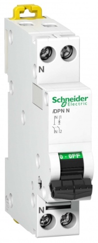 Выключатель автоматический однополюсный (1п+N) iDPN N 1А C 6кА | код. A9N21552 | Schneider Electric 