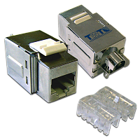 Модуль Keystone, RJ45 Port, Cat.5E, STP тип 110, экранированный с крышкой | код TWT-OK45STP-110WH | TWT