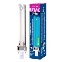 Лампа люминесцентная ультрафиолетовая бактерицидная ESL-PL-9/UVCB/G23/CL Спектр UVC 253,7нм. Картон. ТМ Uniel | код UL-00007440 | UNIEL