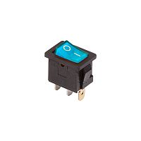 Выключатель клавишный 250V 6А (3с) ON-OFF синий с подсветкой Mini REXANT | код 36-2151 | REXANT