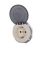 Розетка 1-м СП OSEN IP44 с заземл. с крышкой ПБТ механизм сл. кость LEZARD 743-9088-123BIPCH