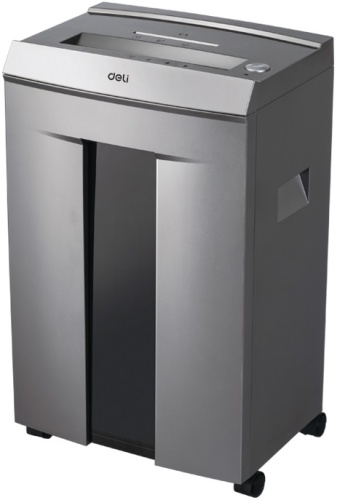 Шредер Deli 9905 серый с автоподачей (секр.P-5) фрагменты 10лист. 20лтр. скрепки скобы пл.карты CD | код 1022907 | DELI