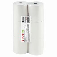 Чековая лента ТЕРМОБУМАГА 80 мм (диаметр 66 мм, длина 60 м, втулка 12 мм) КОМПЛЕКТ 6 шт., STAFF, 110449 | код 110449 | STAFF