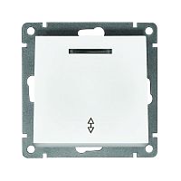 Переключатель проходной 1-кл. СП Афина 10А IP20 с подсветкой механизм бел. | код A0125 | Universal