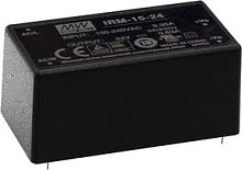 Источник питания AC-DC, 15 Вт, вход 85...264В AC 47...440 Гц, 120...370B DC, выход 24В/0.63А, изоляция 3000В AC, в корпусе на плату 52.4x27x24мм, -30...+70C | код IRM-15-24 | MeanWell