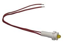 Светодиодная лампа СКЛ-17.3Б-Ж-1-24, желтая, выводы жесткие под пайку, 24В пост., диаметр посадочного отверстия 8мм, УХЛ2.1 | код A8021-80071001 | Каскад-Электро