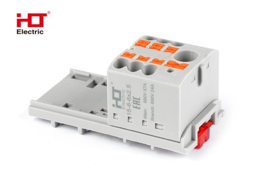 Распределительный Блок ПНК-15 вводной провод 6 мм2 /отходящие провода 6x2.5мм2 крепление PAD-NS15/35 HLT | код 081-27-018 | HLT