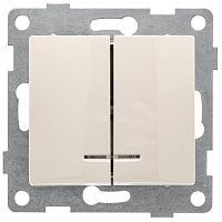 GUSI Bravo механизм выключателя 2кл. (инд), скрытая установка, 10А, 250В. Цвет: бежевый. | код С10В28-003 | GUSI ELECTRIC