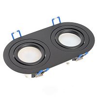 Светильник ИВО-2х50w G5.3 поворотный овальный черный | код 48459 | Feron