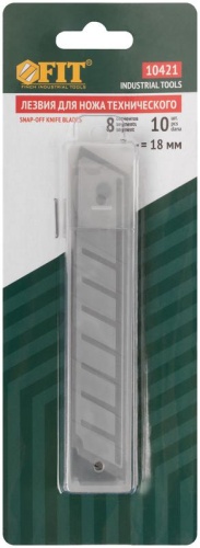 Лезвия для ножа технического 18 мм, 8 сегментов, сталь SK5 (10 шт) | код 10421 | FIT фото 3