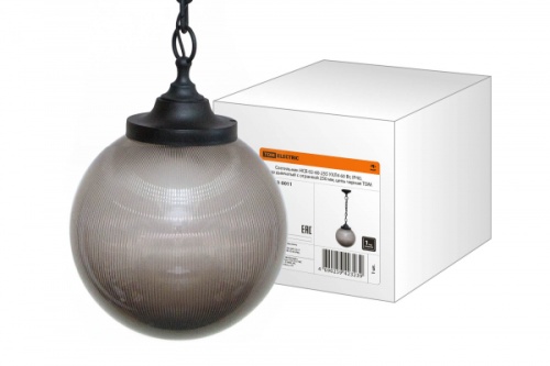 Светильник НСБ 02-60-255 УХЛ4 60 Вт, IP40, шар дымчатый с огранкой 250 мм, цепь черная TDM | код SQ0313-0011 | TDM