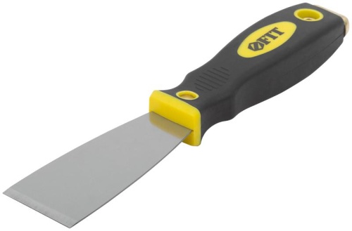 Шпатель для удаления ржавчины Профи, толщ. лезвия 1 мм, двухкомп.ручка с метал.бойком 1.5'' (40 мм) | код 6671 | FIT Шпатель для удаления ржавчины Профи, толщ. лезвия 1 мм, двухкомп.ручка с метал.бойком 1.5'' (40 мм) | код 6671 | FIT