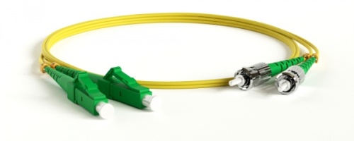 Патч-корд волоконно-оптический (шнур) SM 9/125 (OS2) LC/APC-ST/APC 2 мм duplex LSZH 10 м, Hyperline FC-D2-9-LC/AR-ST/AR-H-10M-LSZH-YL | код 250728 | Hyperline