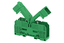 Клемма проходная болтовая 70 мм2, на высокие токи, на 2 подключения, с защитными крышками, зеленая SPT70XL-GREEN | код 4310450003 | Elmex