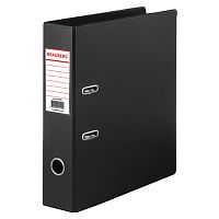 Папка-регистратор BRAUBERG с двухсторонним покрытием из ПВХ, 70 мм, черная, 222649 | код 222649 | BRAUBERG