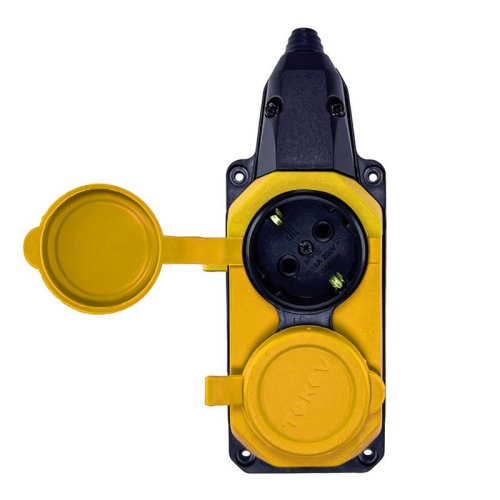 Колодка удлинителя 2-м с заземл. 16А IP44 каучук желт. TOKOV | код TKE-C07-KK2-Z | TOKOV ELECTRIC Колодка удлинителя 2-м с заземл. 16А IP44 каучук желт. TOKOV | код TKE-C07-KK2-Z | TOKOV ELECTRIC