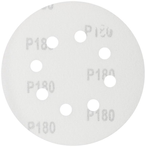 Круги шлифовальные с отверстиями (липучка), алюминий-оксидные, 125 мм, 5 шт Р 180 | код 39788 | FIT Круги шлифовальные с отверстиями (липучка), алюминий-оксидные, 125 мм, 5 шт Р 180 | код 39788 | FIT