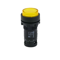 Кнопка желтая выступающая с подсветкой, 1NO, 220V AC, IP54, пластик MTB7-EW35616 | код 132718 | MEYERTEC