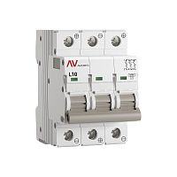 Выключатель автоматический AV-6 DC 3P 10A (L) 6kA EKF AVERES | код mcb6-DC-3-10L-av | EKF