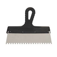 Шпатель фасадный REXANT 250 мм зуб 6х6 нержавеющая сталь, пластмассовая ручка | код 89-0223 | REXANT